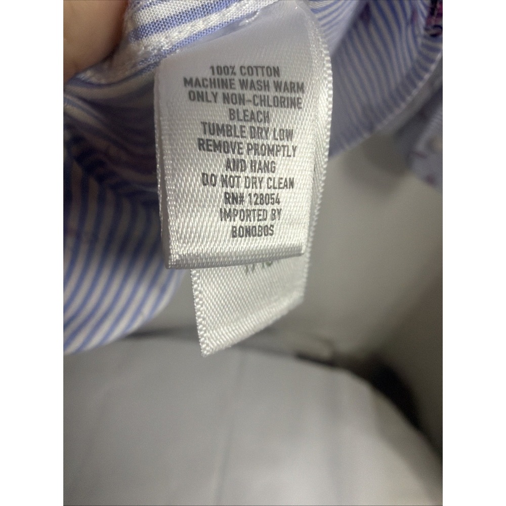 Bonobos‎ LS Shirt Mens Tailored Slim Fit Button Up Collar Cotton 15.5 -33 - Picture 5 of 7